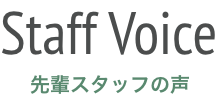 Staff Voice 先輩スタッフの声